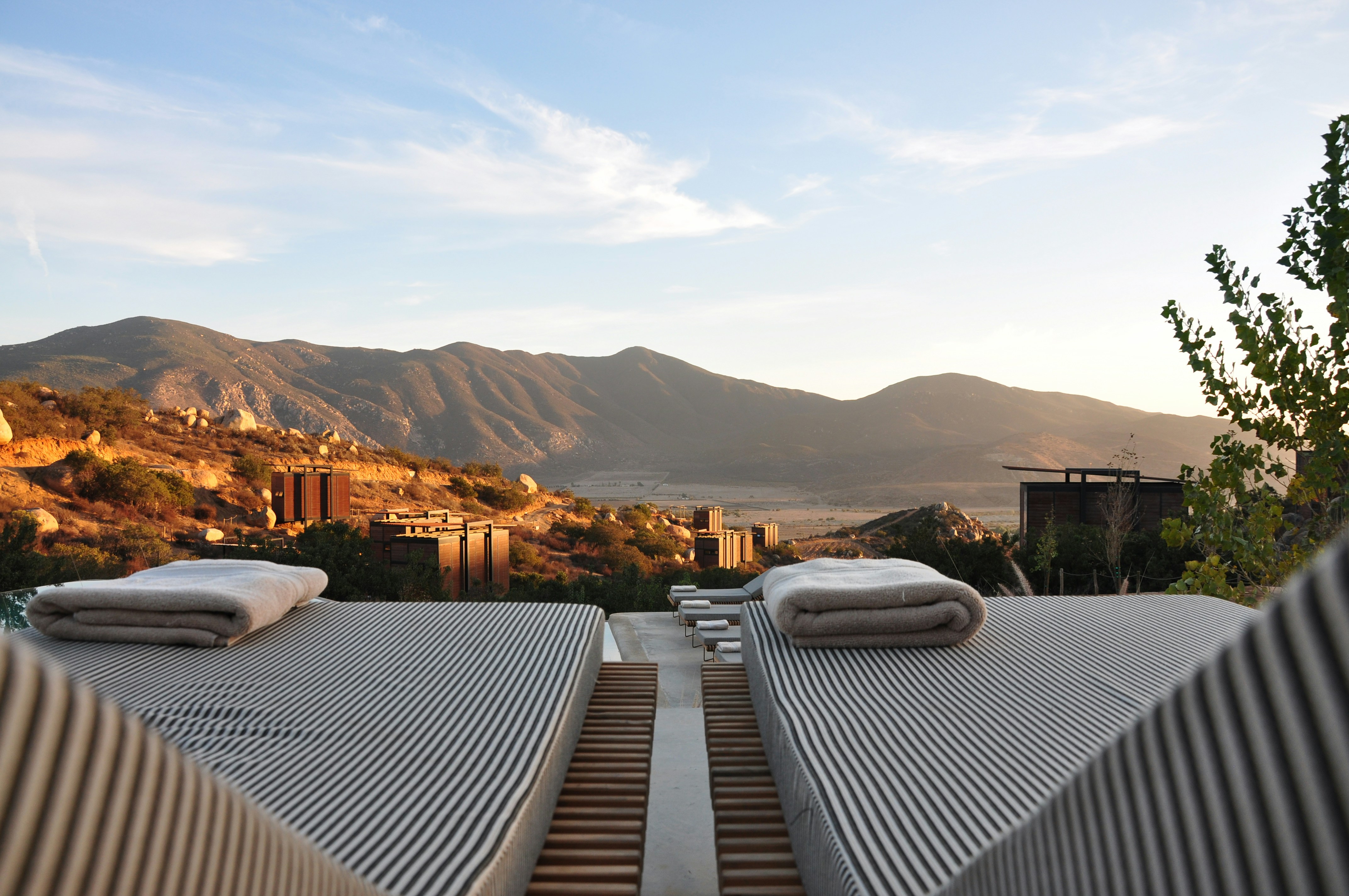 Lounge terraces overlooking the hills